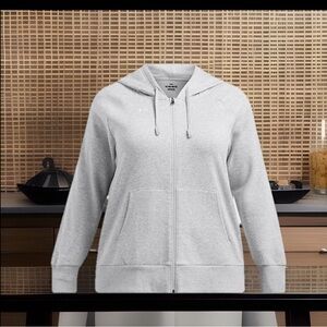 Under Armour UA Athletic Hooded Heather Gray Zip Up Fleece Lining Women’s Jacket